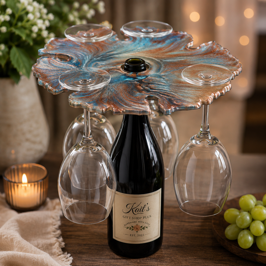 Handcrafted Resin Wine Glass Holder – 6 Glasses