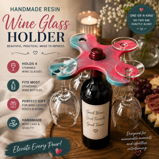Handmade Resin Wine Glass Holder